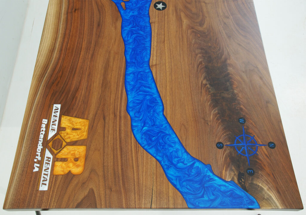 http://Walnut%20Conference%20Table%20With%20CNC%20Mississippi%20River%20And%20Epoxy%20Resin%20Logo%208