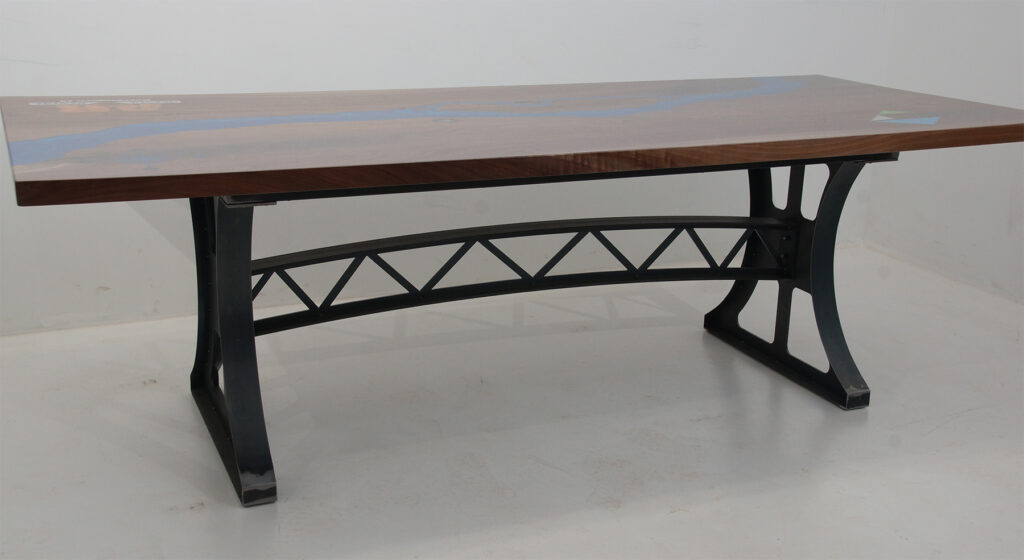 http://Walnut%20Conference%20Table%20With%20CNC%20Mississippi%20River%20And%20Epoxy%20Resin%20Logo%204