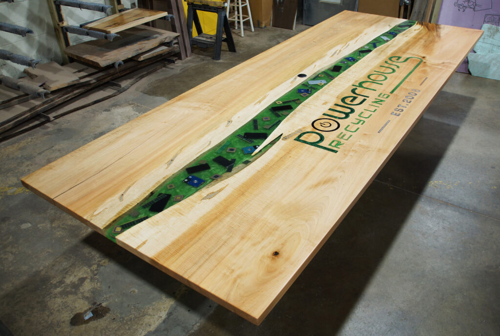 http://Large%20Conference%20River%20Table%20With%20CNC%20Logo%20&%20Embedded%20Electronics%206