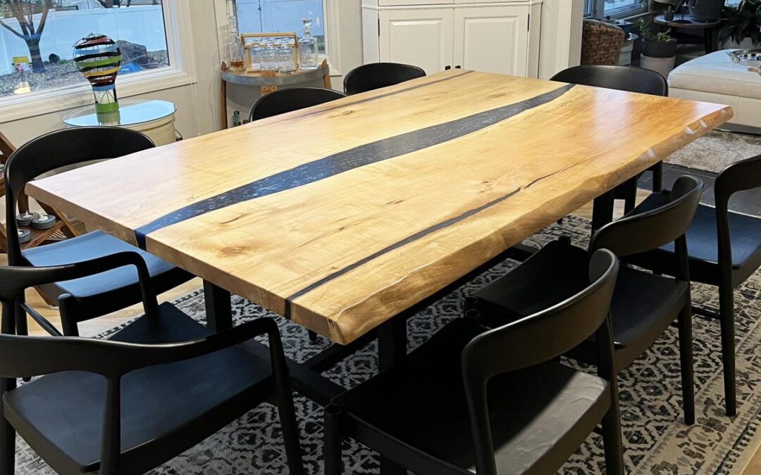 Maple Kitchen Table With Faux Live Edge