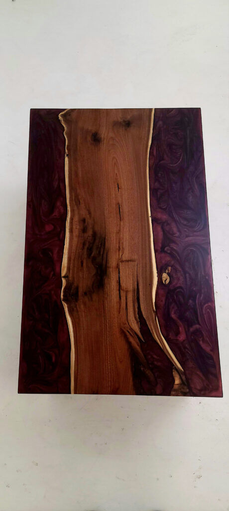 http://Burgundy%20Coffee%20Table%20With%20Epoxy%20&%20Maple%20Waterfall%205