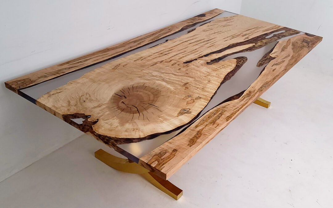 Epoxy Dining Table with Clear Resin