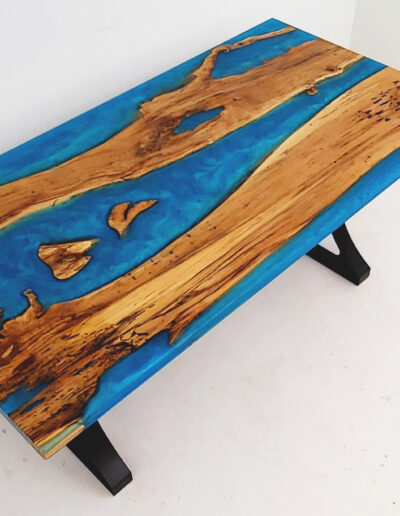 Beechwood Dining Table With Epoxy Rivers