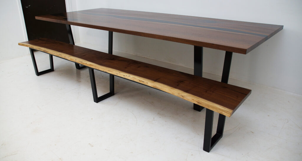 http://Matching%20Walnut%20Dining%20Room%20Table%20&%20Live%20Edge%20Bench%205