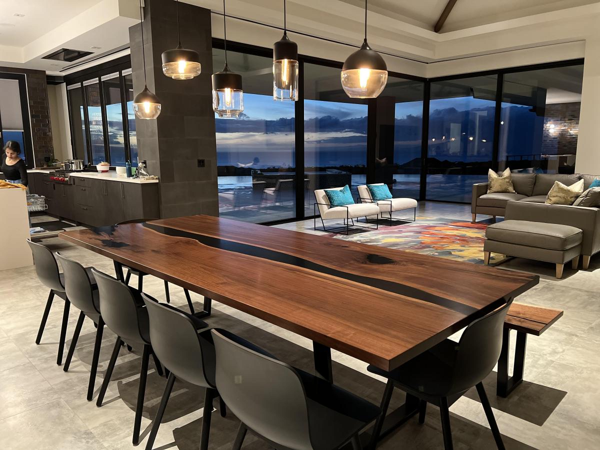 Matching Walnut Dining Room Table Live Edge Bench 11