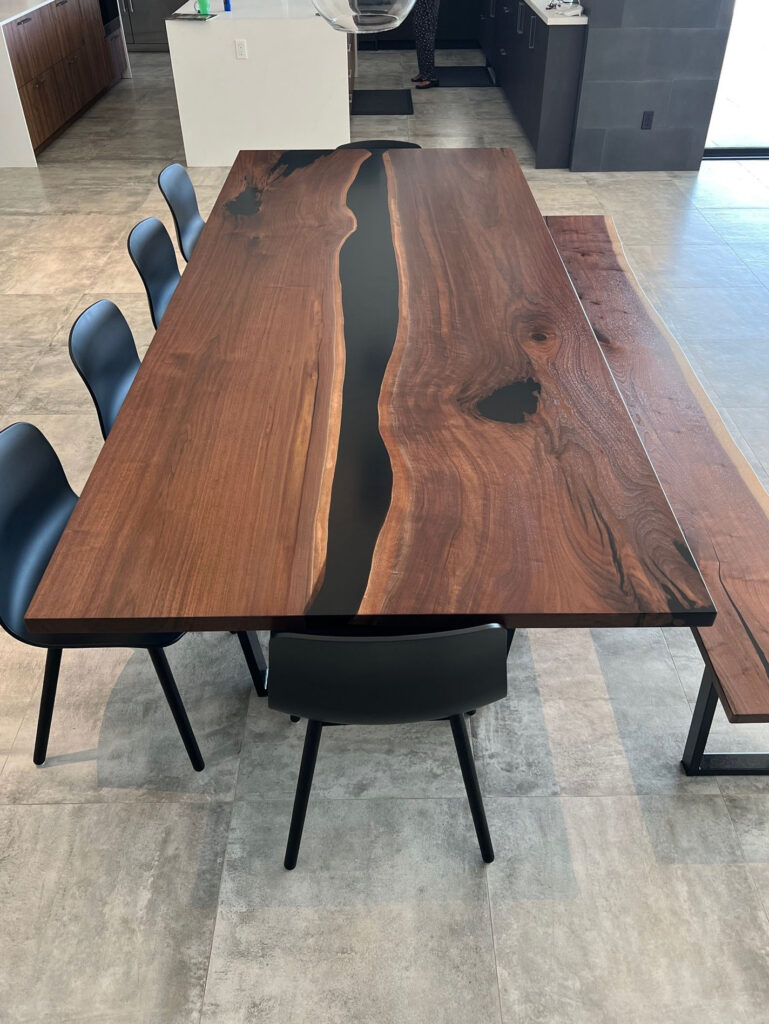 http://Matching%20Walnut%20Dining%20Room%20Table%20&%20Live%20Edge%20Bench%209