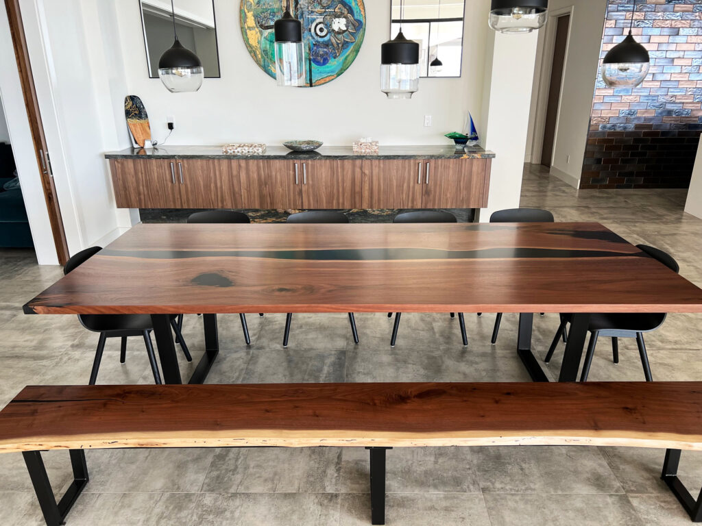 http://Matching%20Walnut%20Dining%20Room%20Table%20&%20Live%20Edge%20Bench%207