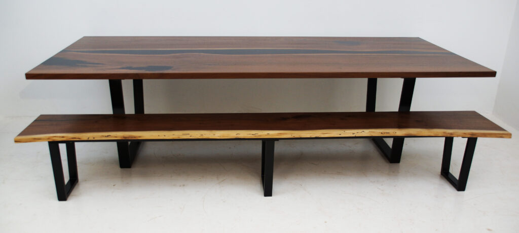 http://Matching%20Walnut%20Dining%20Room%20Table%20&%20Live%20Edge%20Bench%202