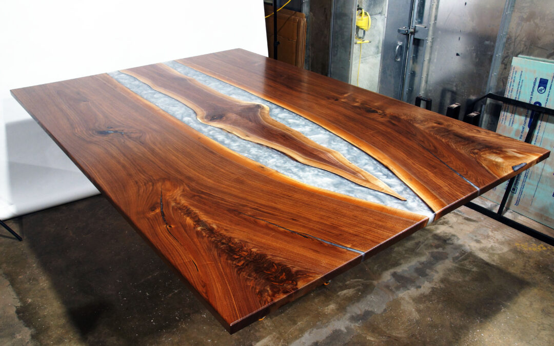 LED Lit Resin Epoxy Kitchen Island Top