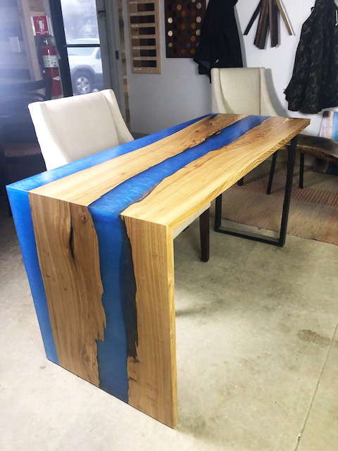 Epoxy Waterfall Desk