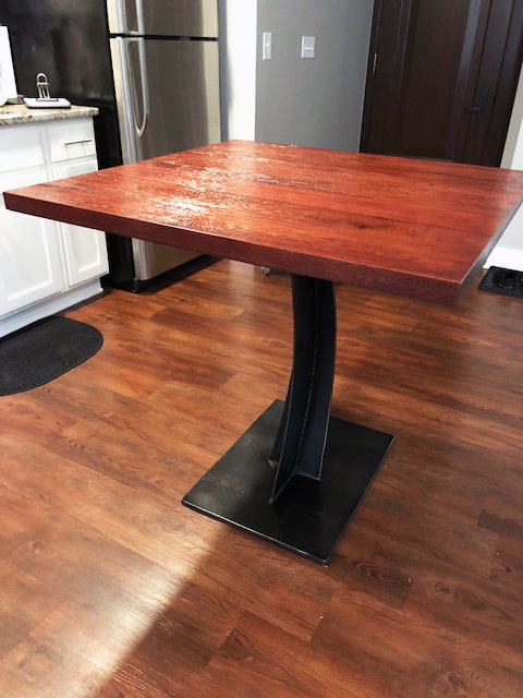 Rustic Barnwood Kitchen Table with Pedestal Base