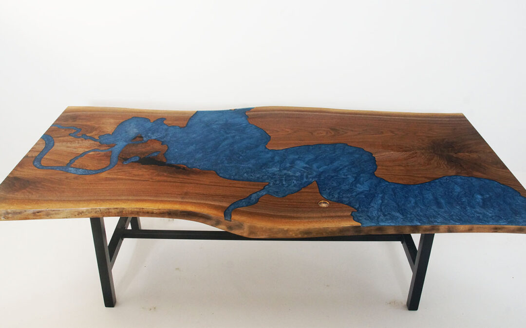 CNC-Carved Epoxy Chesapeake Bay Table