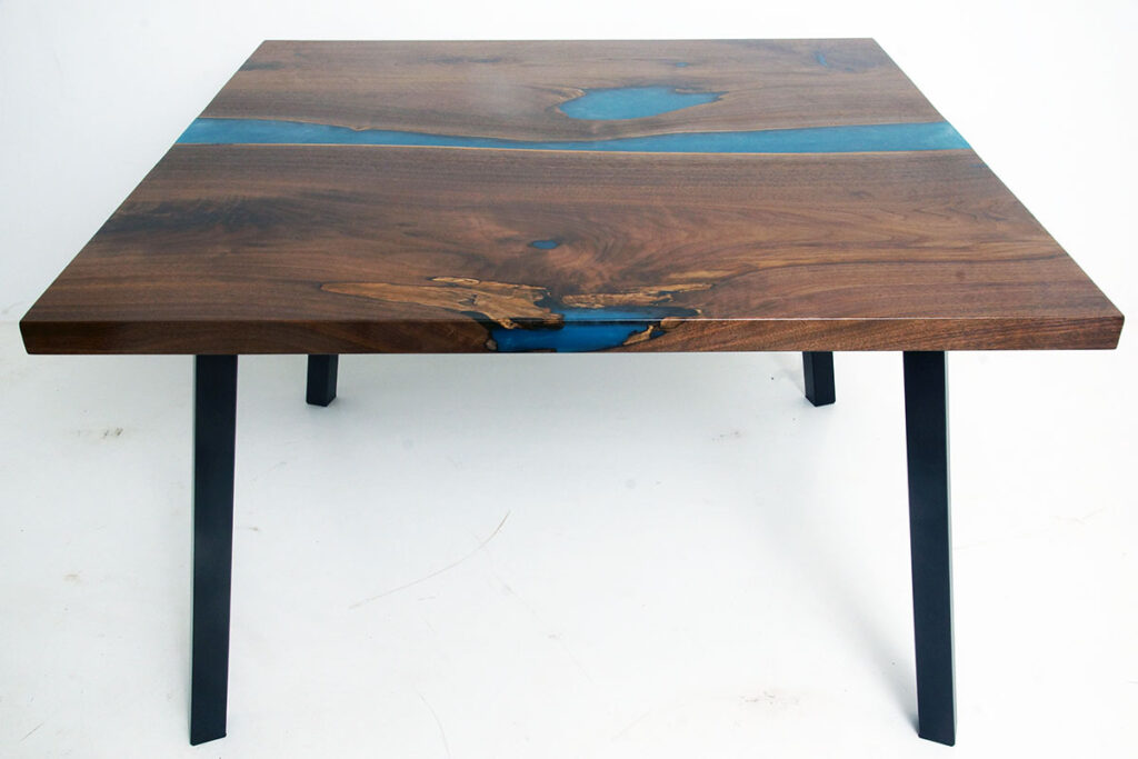 http://Walnut%20River%20Kitchen%20Table%20With%20Teal%20&%20White%20River%202