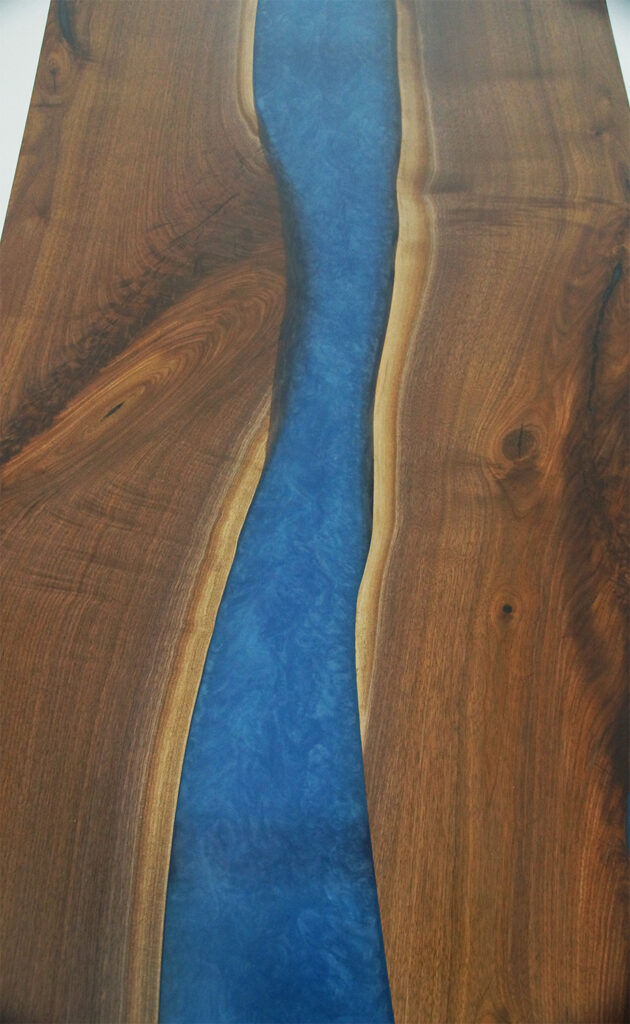 http://Walnut%20Coffee%20River%20Table%20With%20Blue%20&%20White%20Resin%208