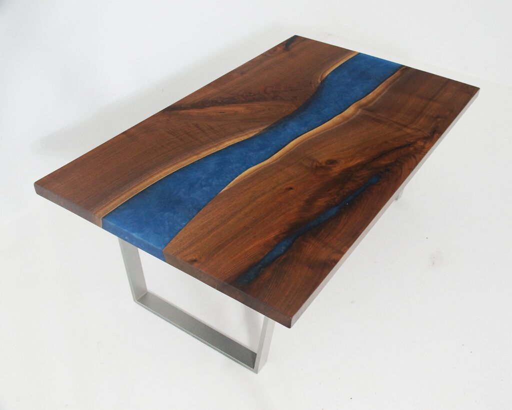 http://Walnut%20Coffee%20River%20Table%20With%20Blue%20&%20White%20Resin%203