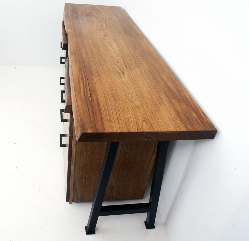 http://Live%20Edge%20Elm%20Wood%20Slab%20Home%20Office%20Desk%20With%20Matching%20Rolling%20Cabinets%2011