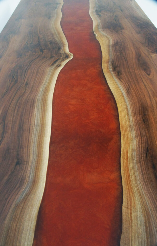 http://Walnut%20River%20Dining%20Table%20With%20Crimson%20Epoxy%20Resin%2010
