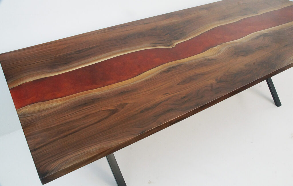 http://Walnut%20River%20Dining%20Table%20With%20Crimson%20Epoxy%20Resin%204
