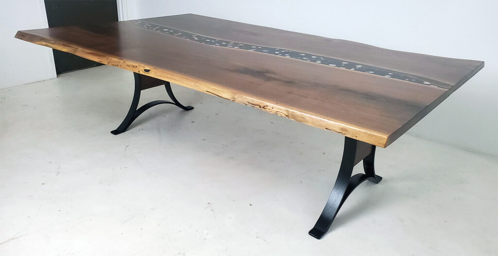 http://Custom%20Live%20Edge%20Black%20Epoxy%20Dining%20Table%20With%20Crystals%2010