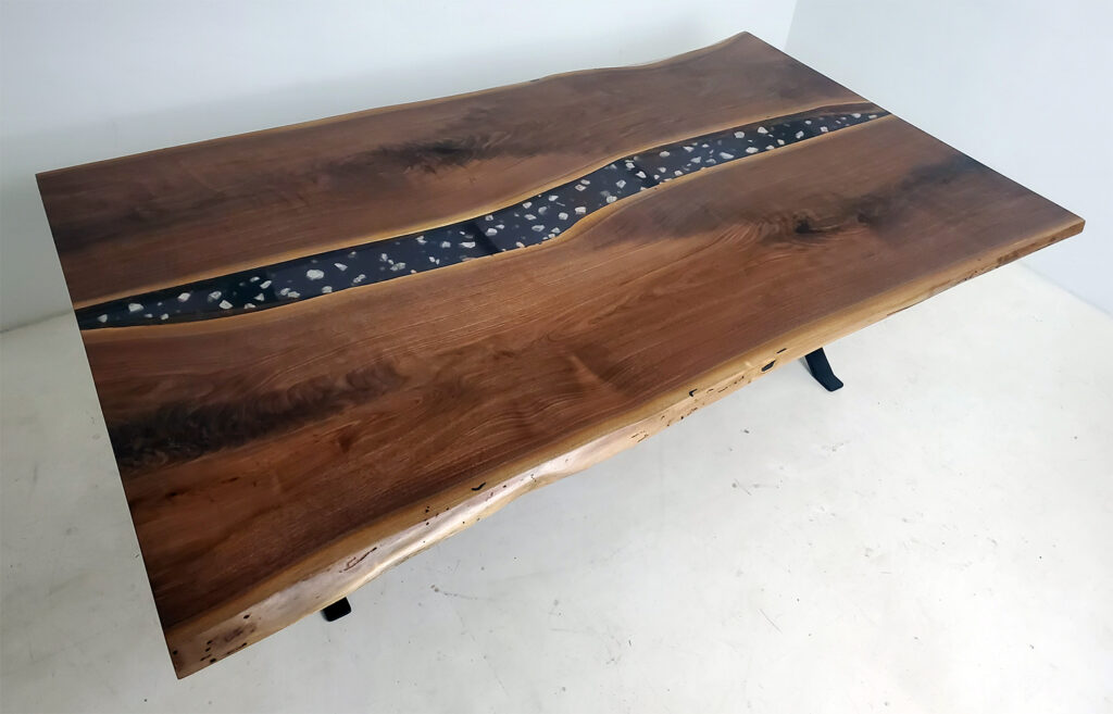 http://Custom%20Live%20Edge%20Black%20Epoxy%20Dining%20Table%20With%20Crystals%208