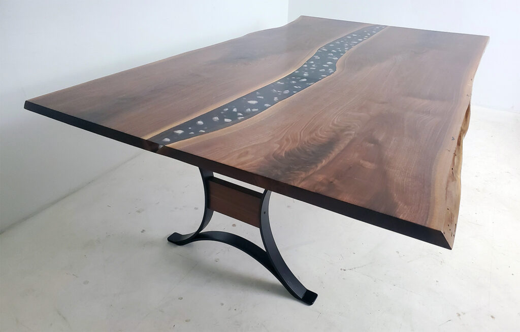 http://Custom%20Live%20Edge%20Black%20Epoxy%20Dining%20Table%20With%20Crystals%204