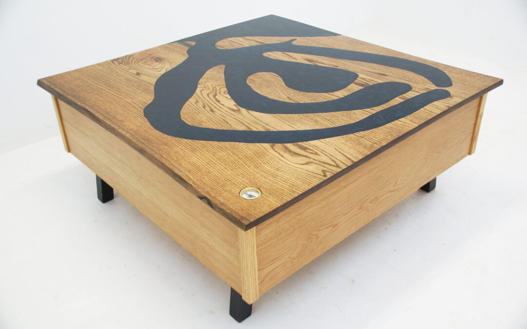 CNC Coffee Table With Storage & Epoxy Topography