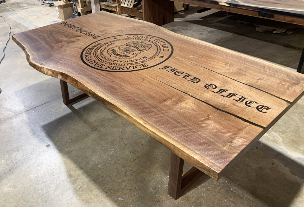 http://Live%20Edge%20CNC%20Logo%20Conference%20Table%20For%20Coast%20Guard%202