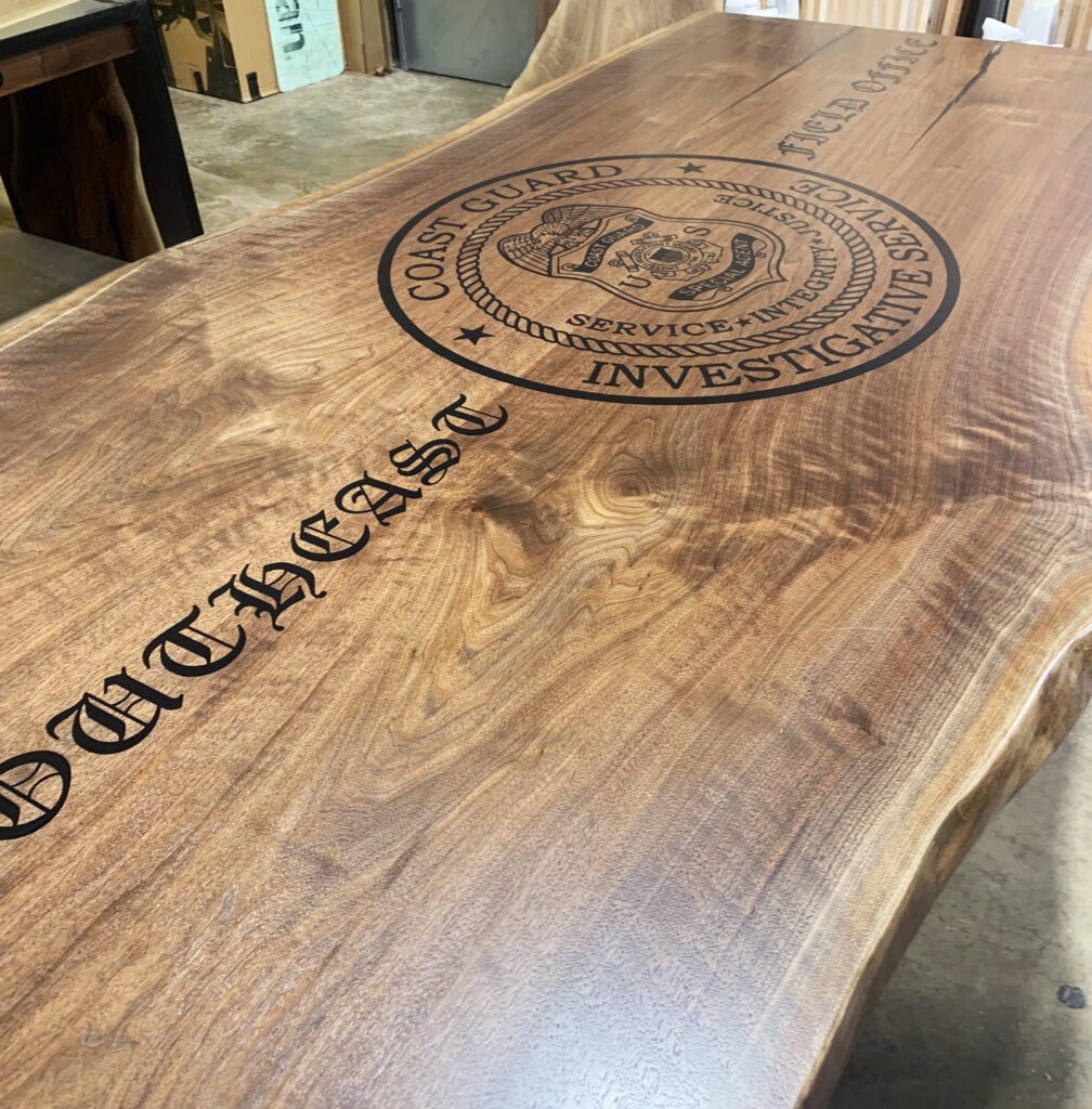 http://Live%20Edge%20CNC%20Logo%20Conference%20Table%20For%20Coast%20Guard%205