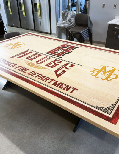 Maple Logo Conference Table For A Fire Station 3
