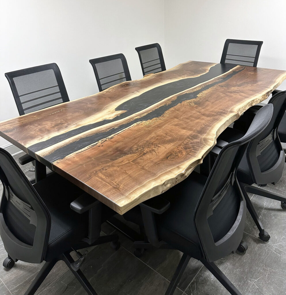 http://Walnut%20Conference%20Table%20With%20Black%20Epoxy%20Rivers%202