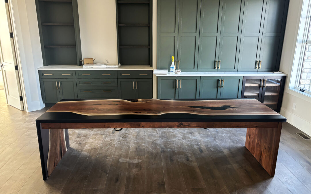 Black Waterfall Walnut Desk