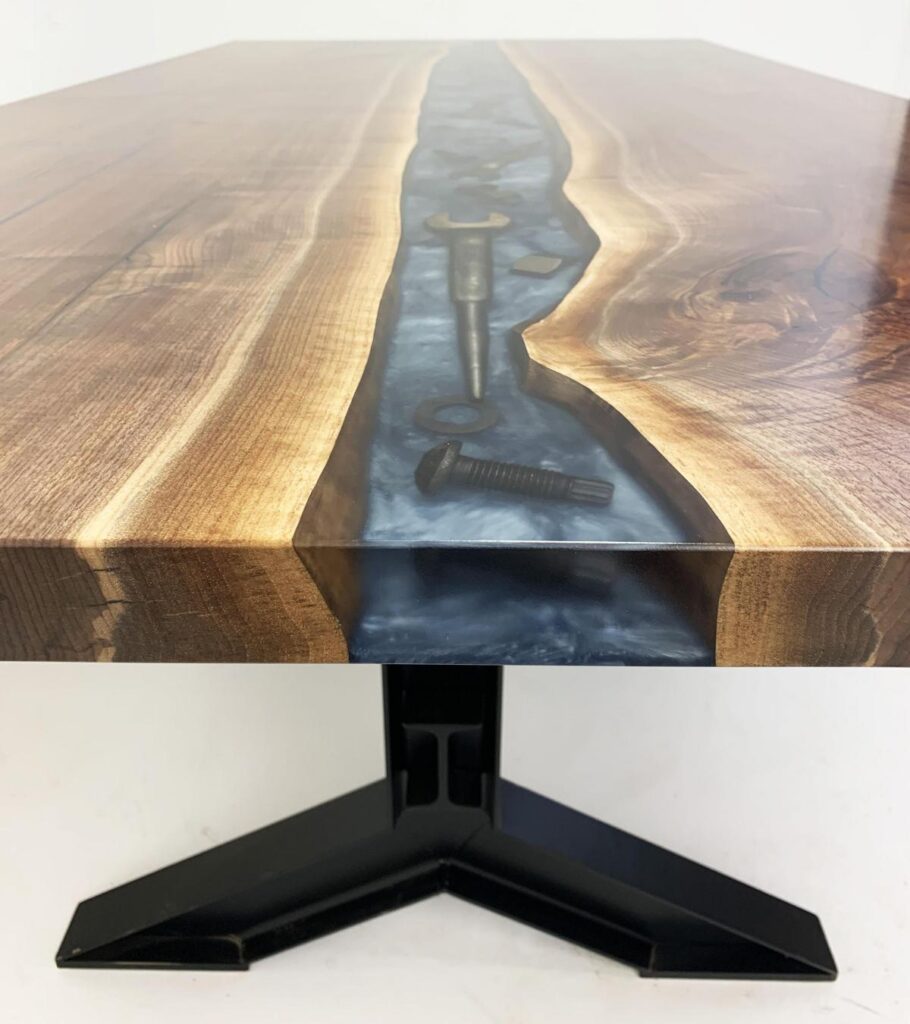 http://Walnut%20Conference%20River%20Table%20With%20Embedded%20Tools%20And%20CNC%20Logo%2011