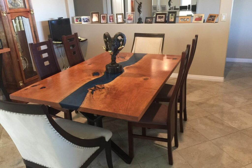 http://Epoxy%20River%20Dining%20Table%20with%20Lakes%20&%20Matching%20Credenza%201