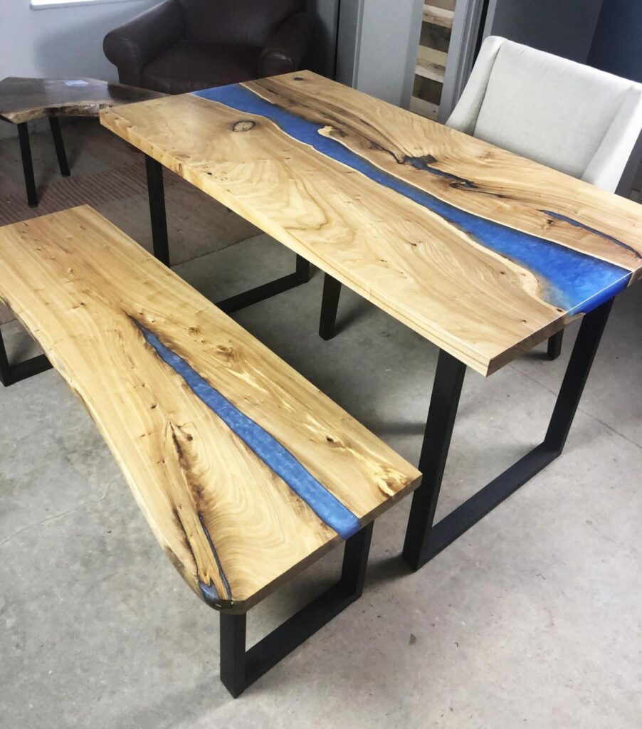 http://Custom%20Epoxy%20Resin%20River%20Kitchen%20Table%201