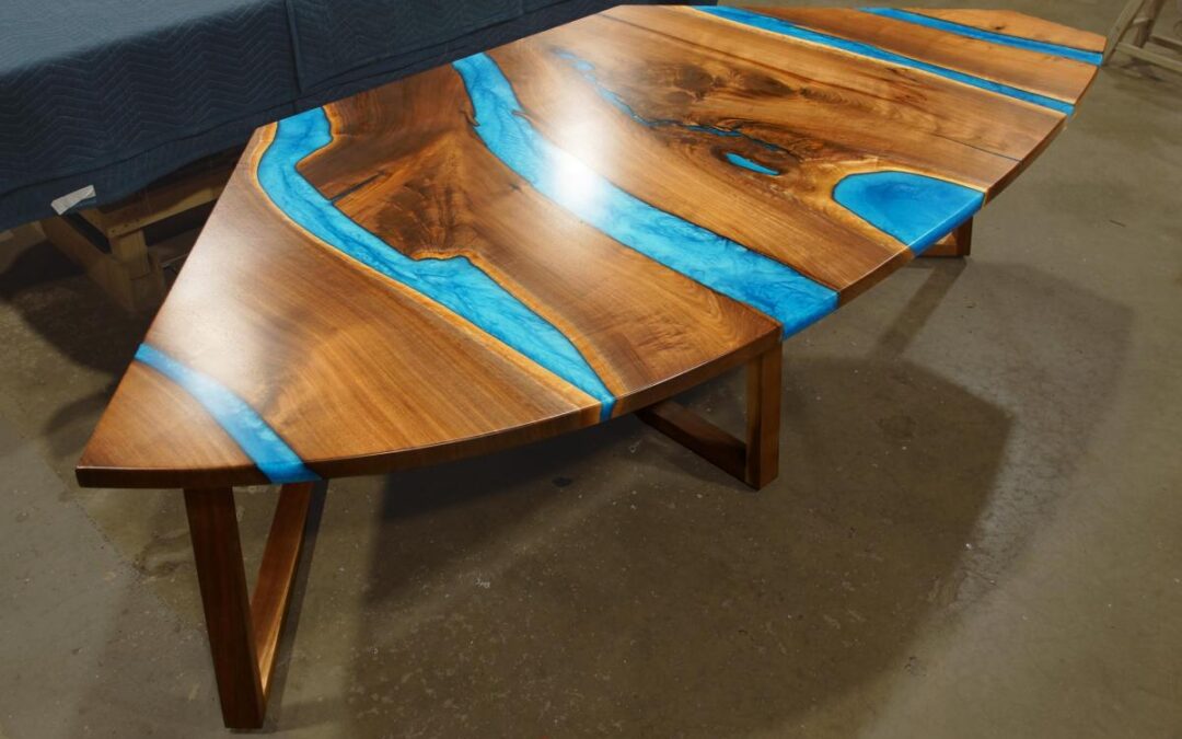 Walnut & Epoxy Kitchen Nook Table