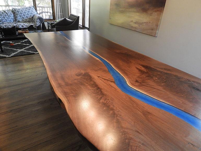 Live Edge Blue River Table
