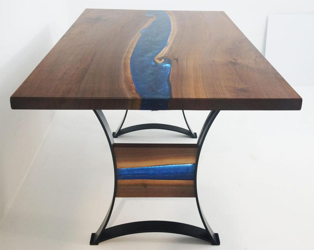 http://Blue%20Epoxy%20River%20Dining%20Table%20With%20Epoxy%20Legs%20and%20LED%20Lights%202