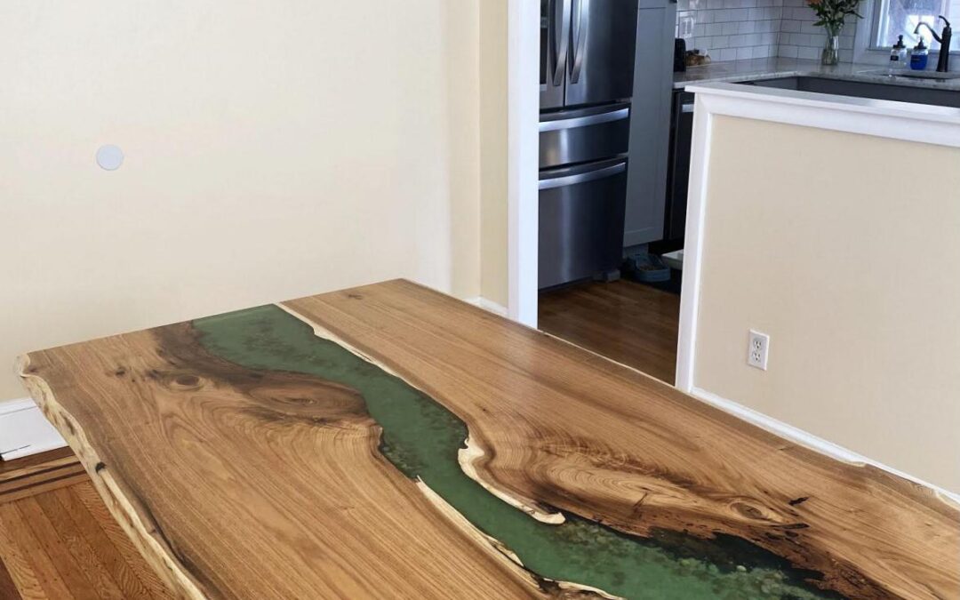 Green River Dining Room Table With Sand And Pebbles