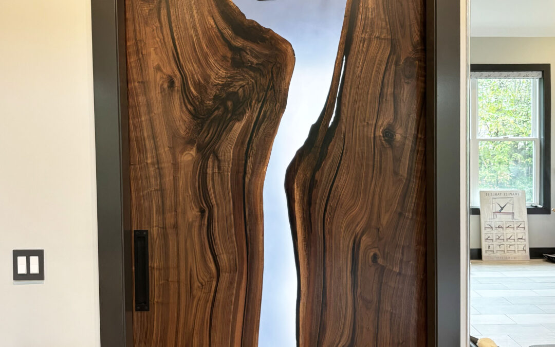 Tinted Resin River Interior Barn Door