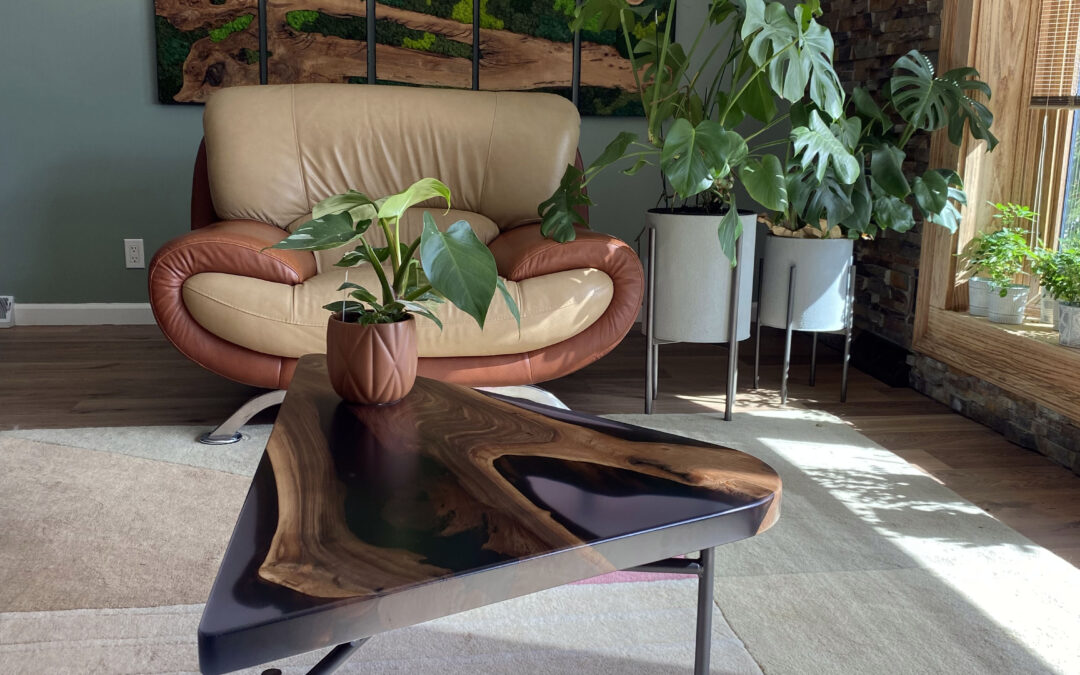 Walnut Triangle Coffee Table