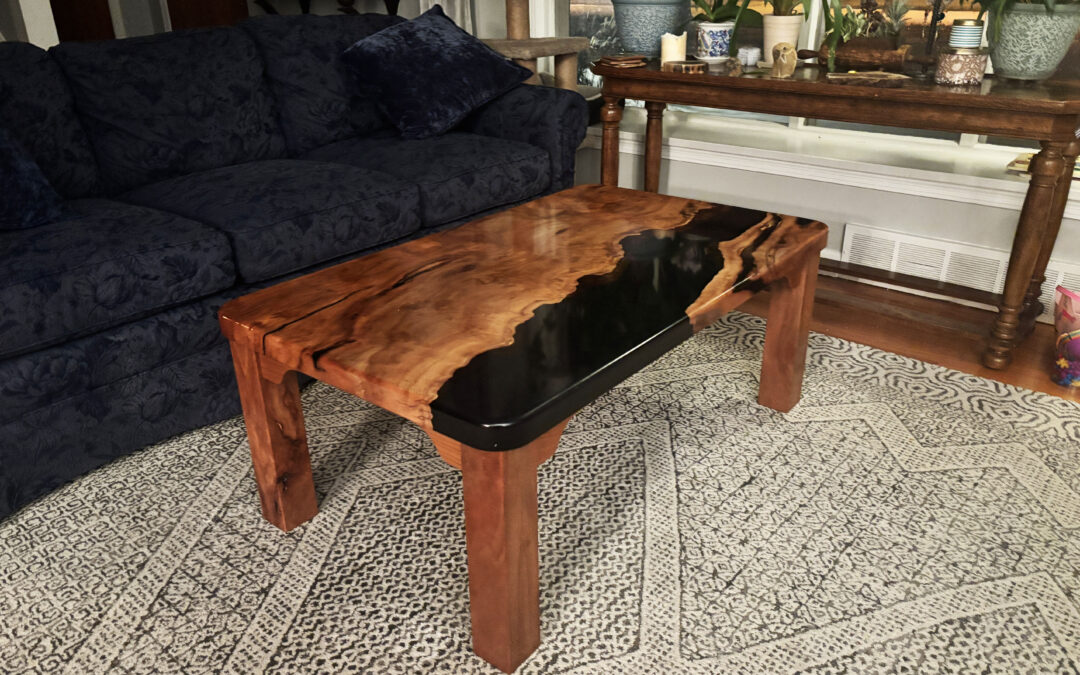 Sycamore Coffee Table With Black Epoxy Resin