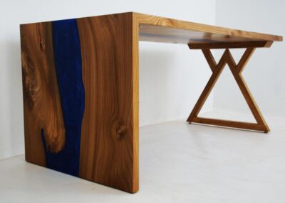 elm waterfall desk with speciality base 3