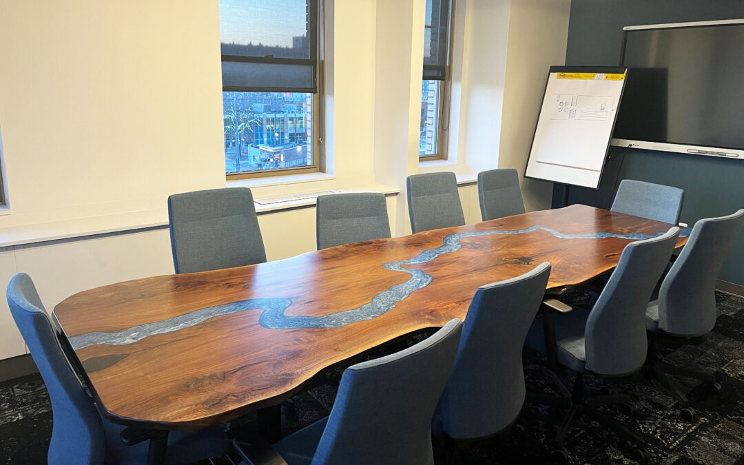 Black Walnut Conference Table With Two Ocean Pass CNC