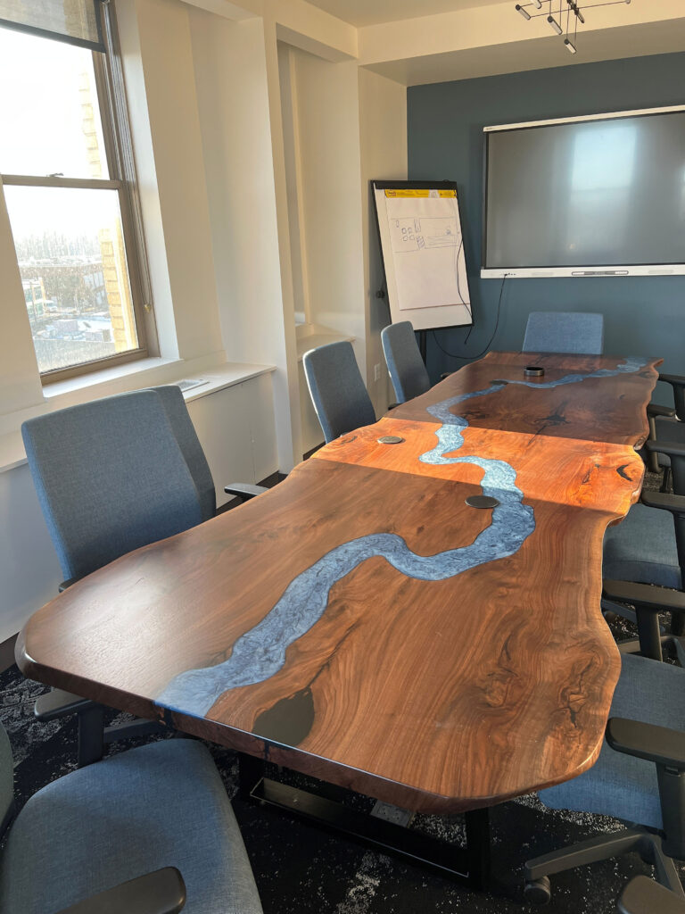 http://Black%20Walnut%20Conference%20Table%20With%20Two%20Ocean%20Pass%20CNC%203