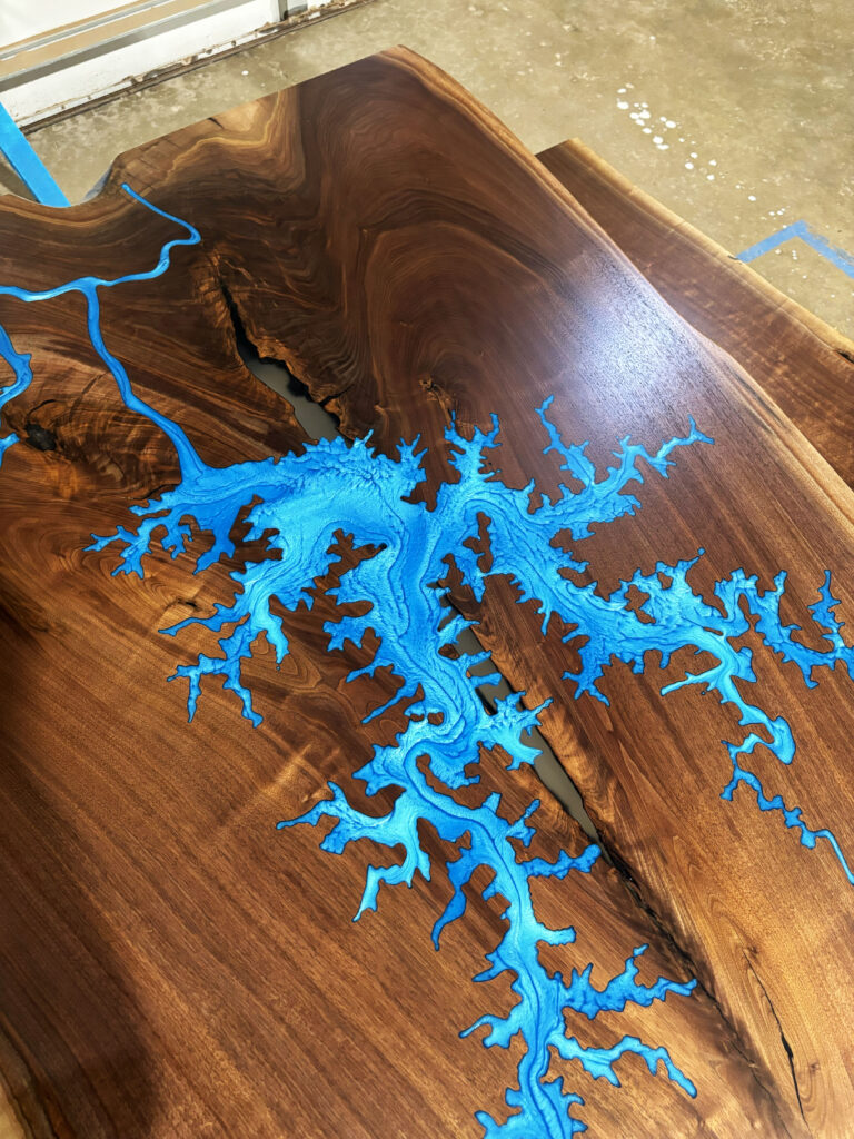 http://Walnut%20Dining%20Table%20With%20Bench%20Featuring%20Smith%20Mountain%20Lake%20CNC%202