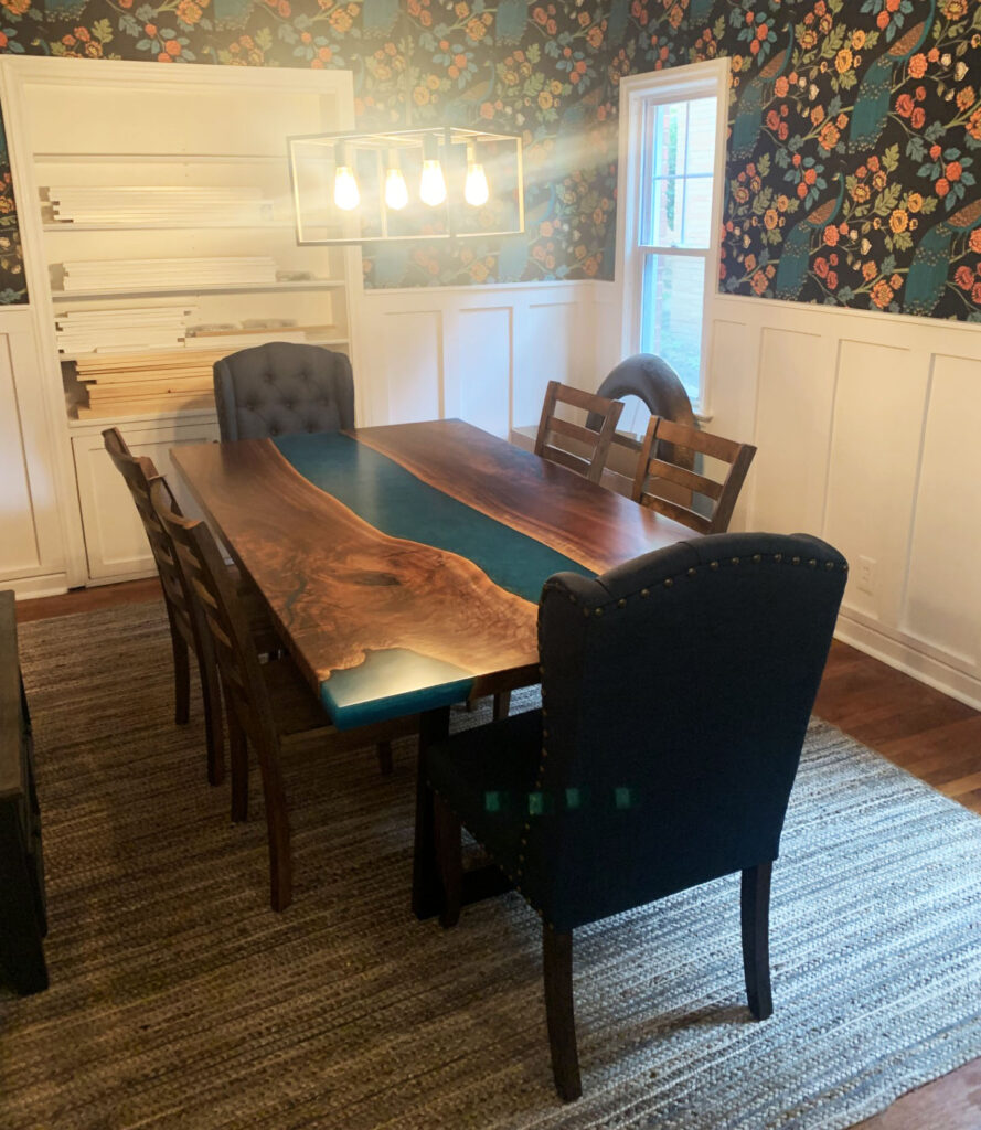 http://Walnut%20Dining%20Table%20With%20Turquoise%20Resin%20And%20LED%20Lights%202