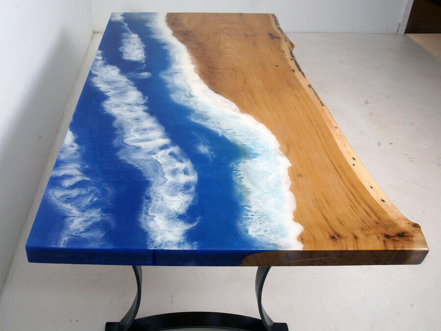 Ocean Tables For Sale | Epoxy Resin Art Tables | Water & Beach Scenes $1,900+