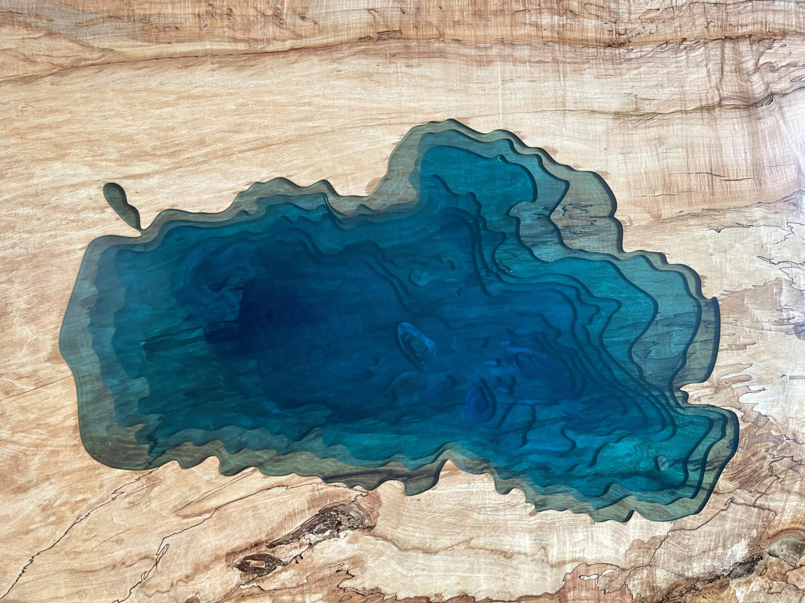 Beach Epoxy Table Featuring Lake Tahoe