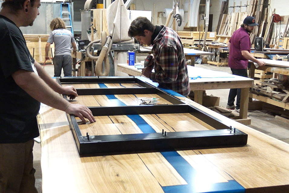 Adding Base To Epoxy Ocean Table