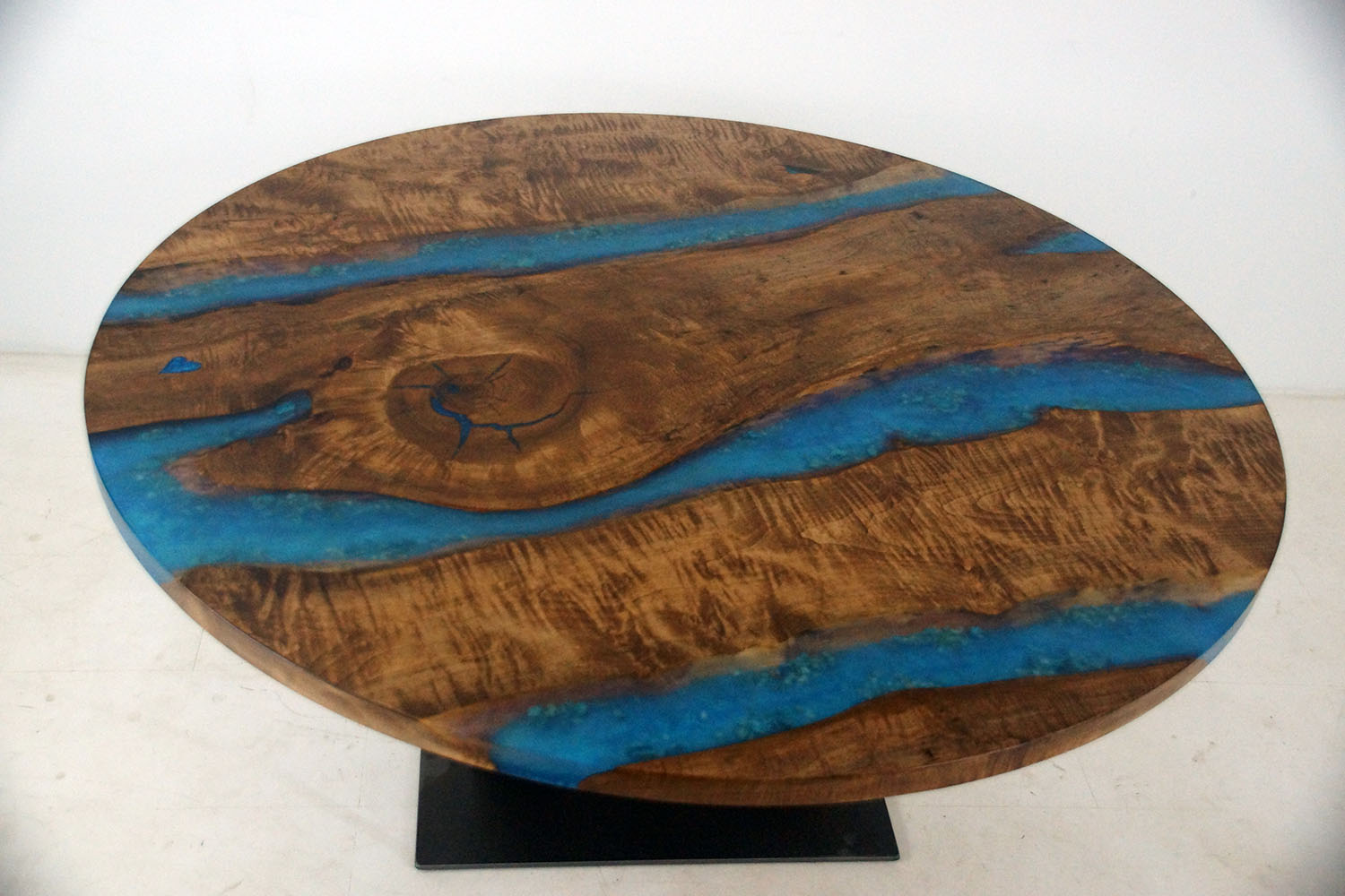 Create Custom Furniture round epoxy resin river dining tables for sale locally and online